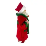 Figura de santa claus de 46 cm con oso y cepillo de dientes en rojo y verde