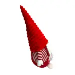 Figura de gnomo femenino de 40 x30 x80 cm con gorro espiral en rojo