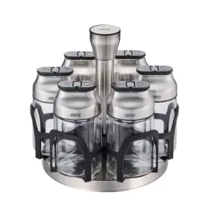 Especieros 120 ml con base carrusel 7 pzas