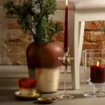 Florero d20 h27 cm cafe