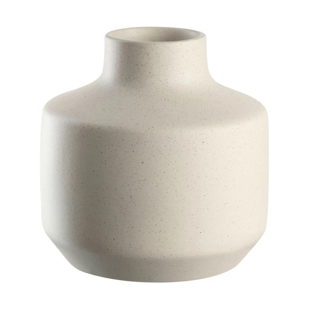 Florero d 18 h 18 cm moteado crema