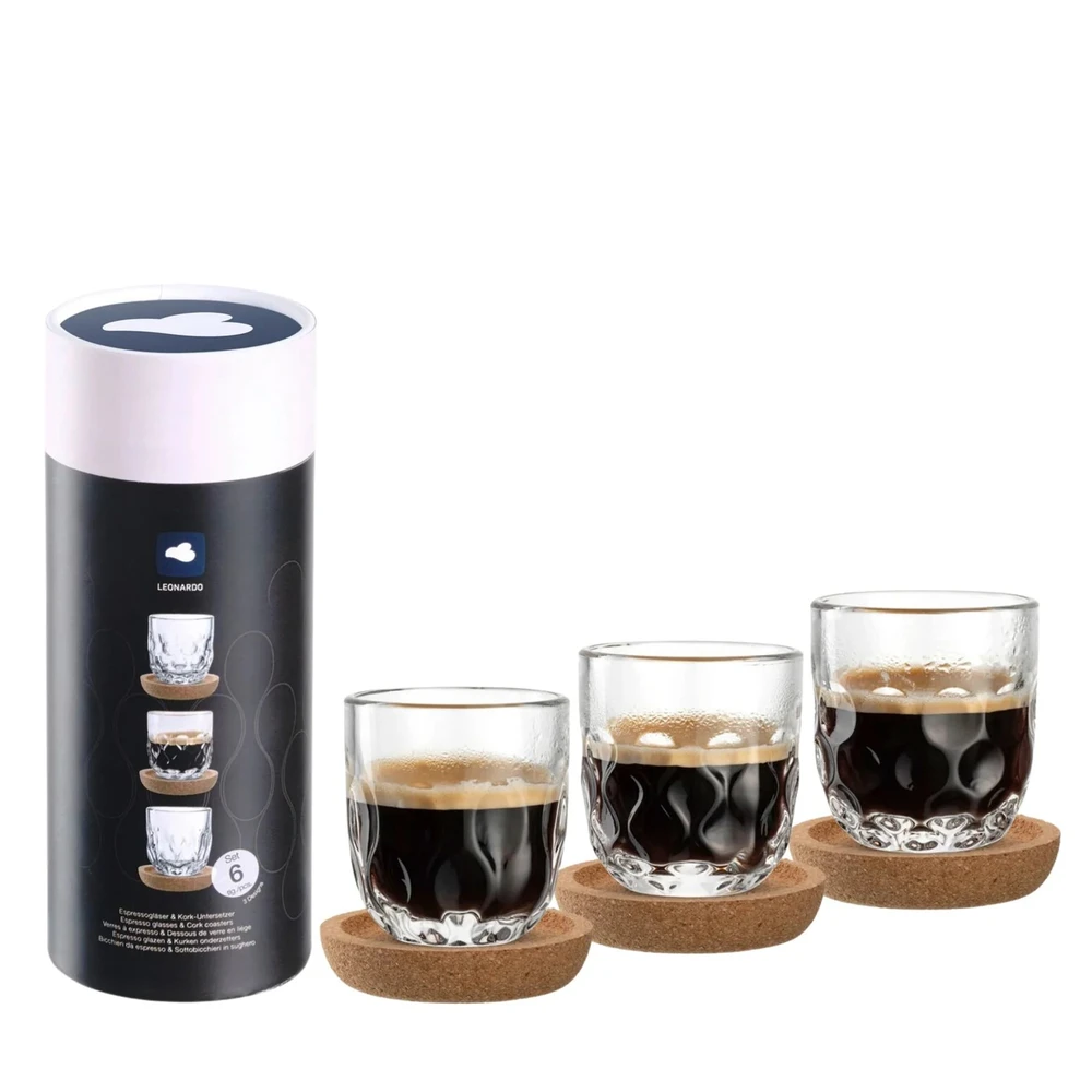 Tazas espresso y plato 6 pzas gocce