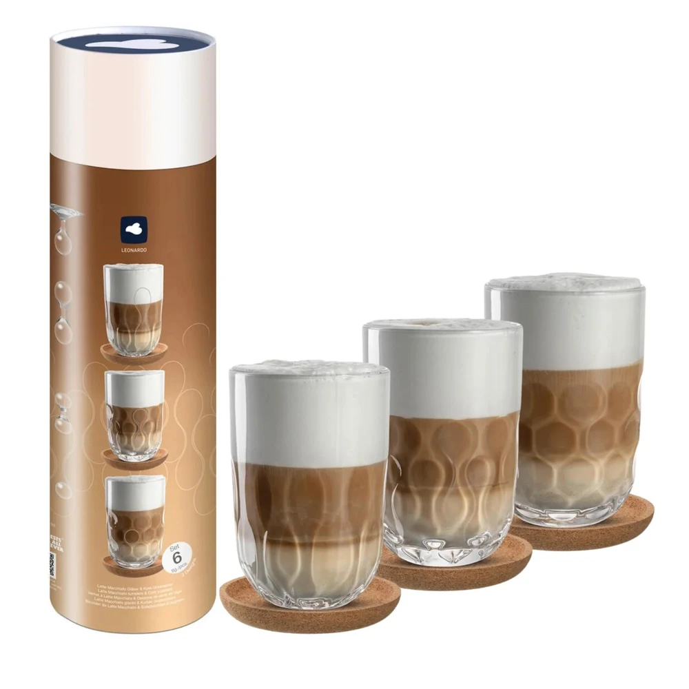 Vasos para cafe con plato gocce 6 piezas