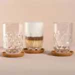 Vasos para cafe con plato gocce 6 piezas