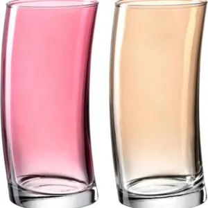 Juego de vasos 450 ml de 2 piezas Swing rojo rubí y champagne