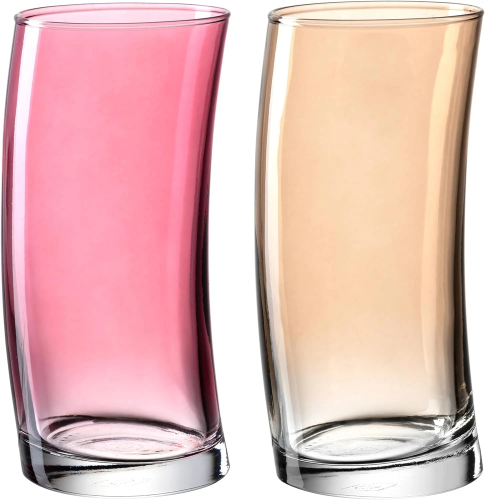 Juego de vasos 450 ml de 2 piezas Swing rojo rubí y champagne