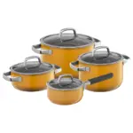 Bateria de cocina 4 pzas fusiontec mineral amarillo