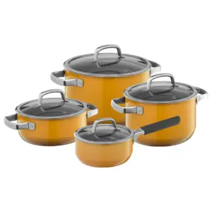 Bateria de cocina 4 pzas fusiontec mineral amarillo
