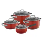 Bateria de cocina 4 pzas fusiontec mineral rojo