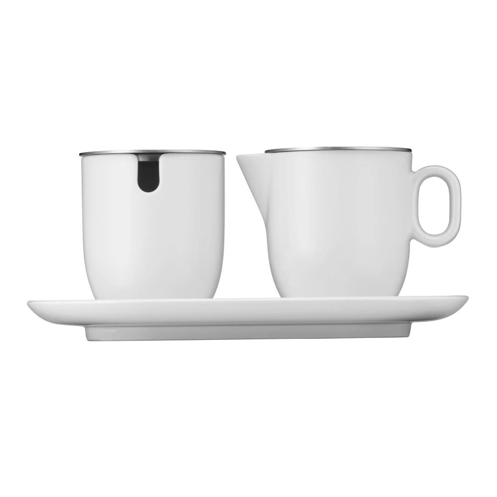 Juego de azucarera y cremera con charola 2 pzas Barista