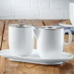 Juego de azucarera y cremera con charola 2 pzas Barista