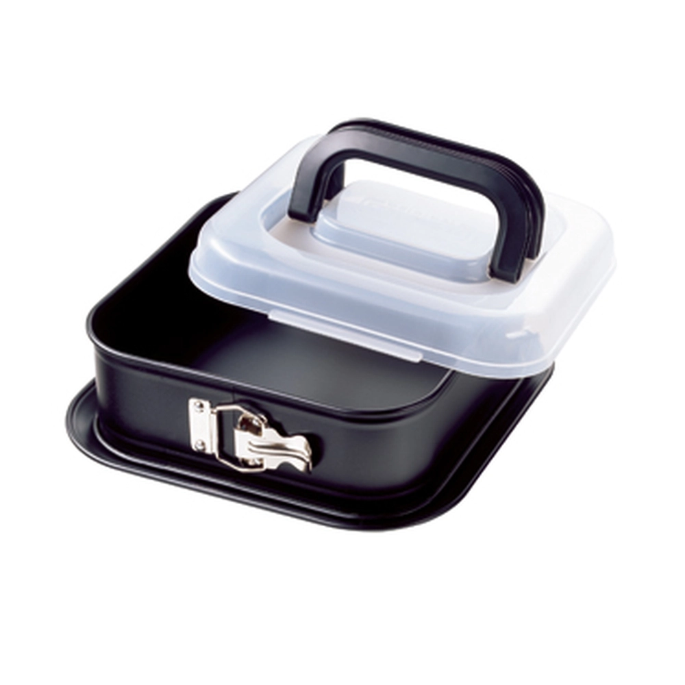 Molde desmontable cuadrado Inspiration con tapa de transporte 24 x 24 cm