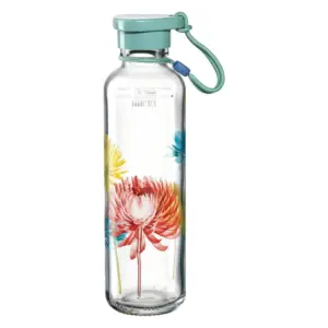 Botella ”In Giro Flower” color verde menta, de 500 ml