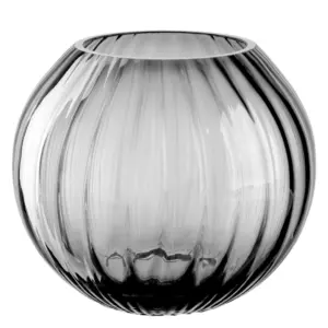 Florero redondo Poesia Óptico 18 cm gris