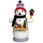 Muñeco de nieve vendedor de artículos navideños 13 cm