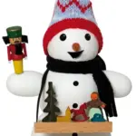 Muñeco de nieve vendedor de artículos navideños 13 cm