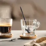 Juego de 6 tazas espresso 70 ml con cuchara y base Senso