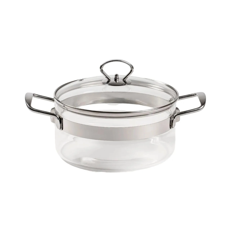 Cacerola baja con tapa 20 cm 2.5 l Belissam vidrio