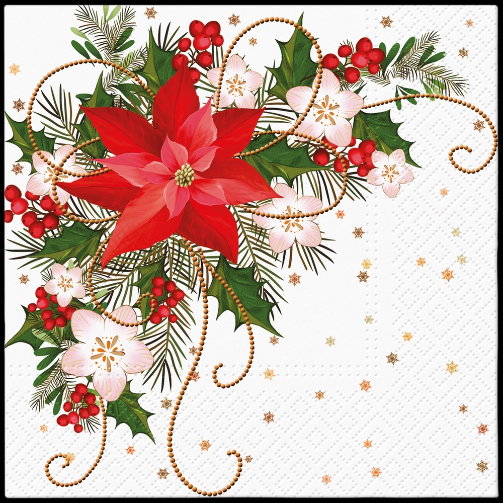 Servilletas lunch 33×33 cm 20 piezas Poinsettia Composition