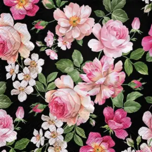 Servilletas lunch 33x33 cm 20 piezas Roses Glory Black