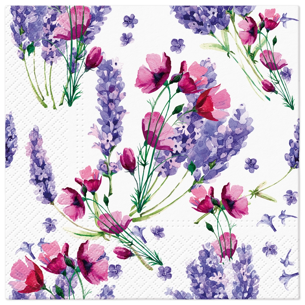 Servilletas 33×33 cm Flores de Lavanda 20 piezas