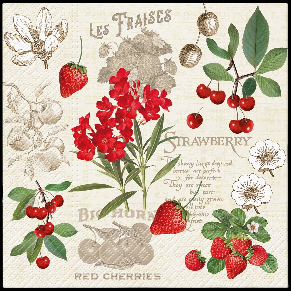 Servilletas 33×33 cm Frutas de Verano 20 piezas