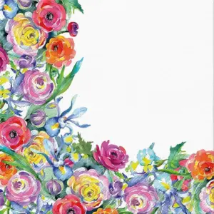 Servilletas lunch 33x33 cm 20 piezas Painted Rose Corner