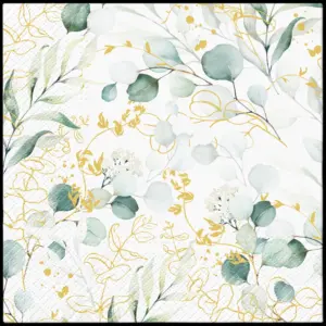 Servilletas 33×33 cm Eucalipto Dorado 20 piezas
