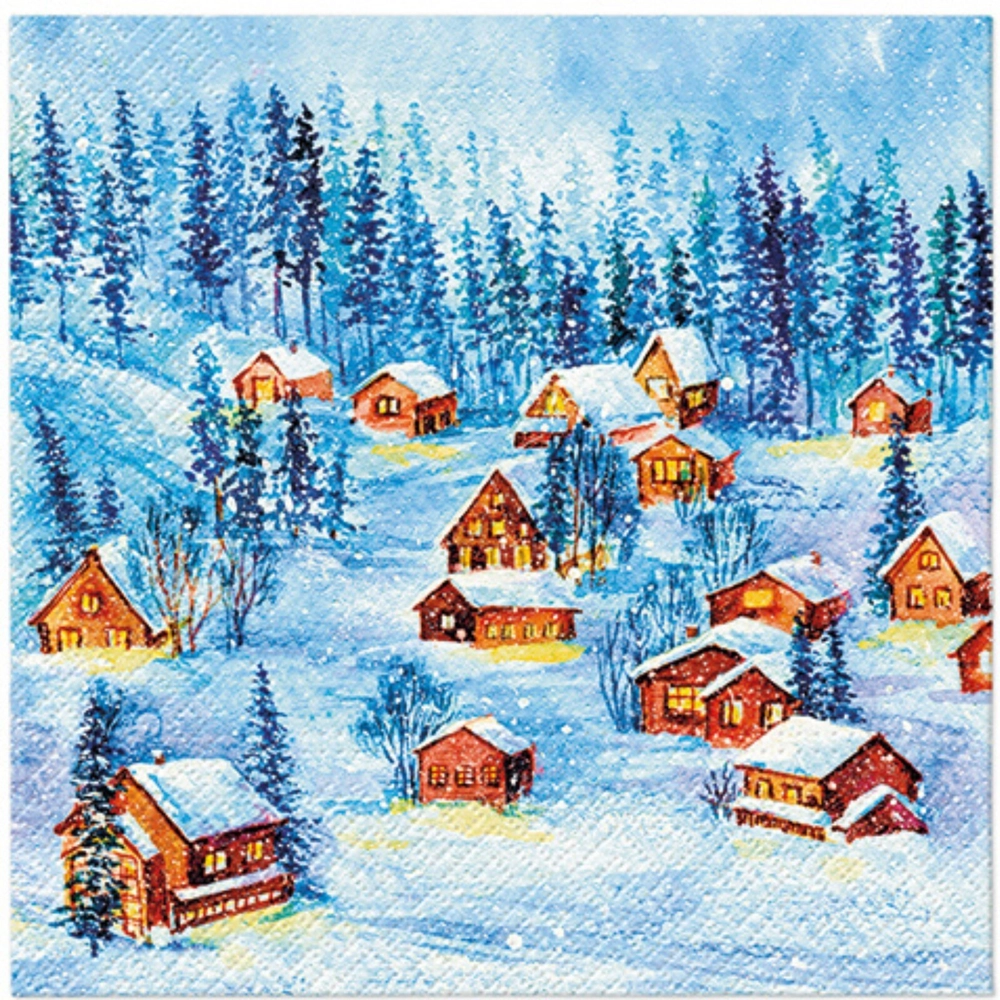 Servilletas lunch 33×33 cm 20 piezas Winter Houses