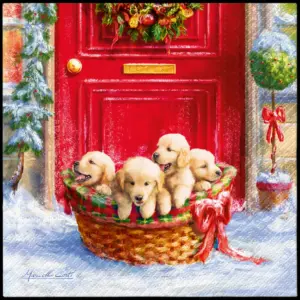 Servilletas lunch 33×33 cm 20 piezas Christmas Puppies