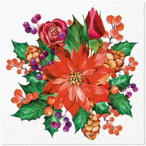 Servilletas 33×33 cm Flor Nochebuena 20 piezas