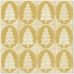 Servilletas lunch 33×33 cm 20 piezas Pattern Christmas Trees Gold