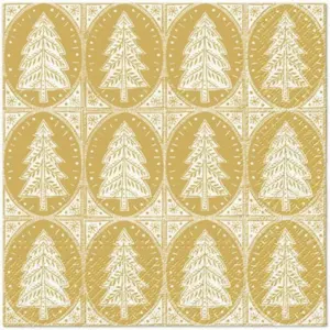 Servilletas lunch 33x33 cm 20 piezas Pattern Christmas Trees Gold