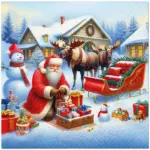 Servilletas lunch 33×33 cm 20 piezas Holiday Sleigh Preparation
