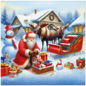 Servilletas lunch 33x33 cm 20 piezas Holiday Sleigh Preparation