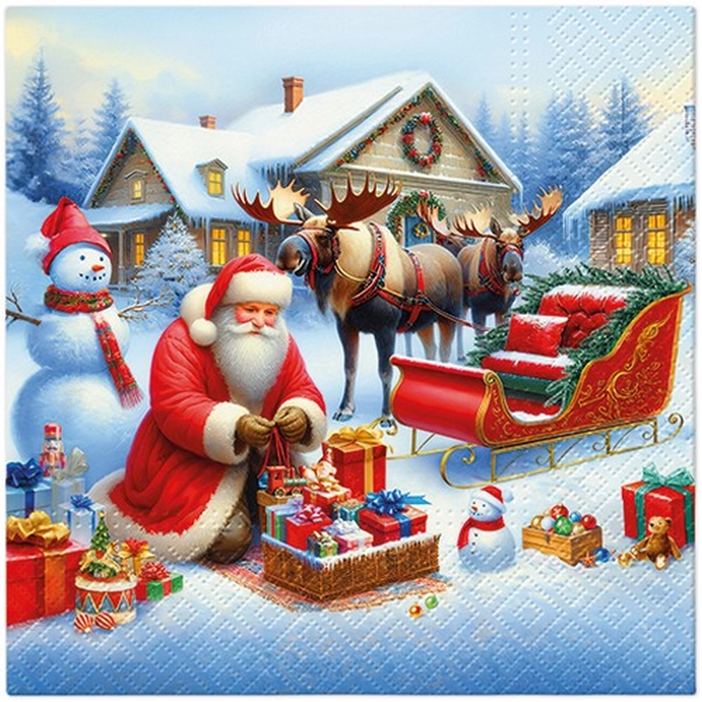 Servilletas lunch 33×33 cm 20 piezas Holiday Sleigh Preparation