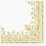 Servilletas 33×33 cm Marco Ornamental Dorado 20 piezas