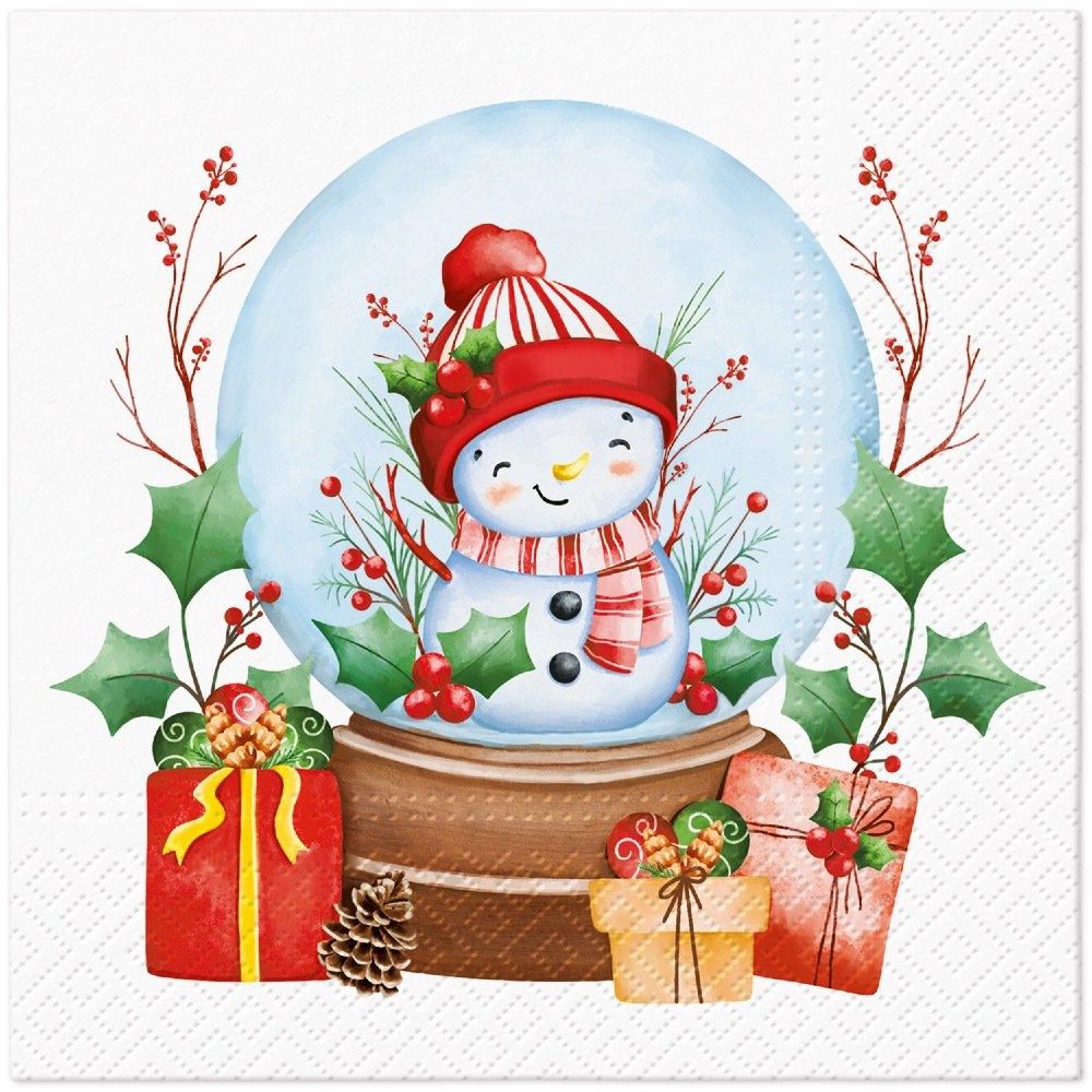 Servilletas lunch 33×33 cm 20 piezas Snowman in a Ball