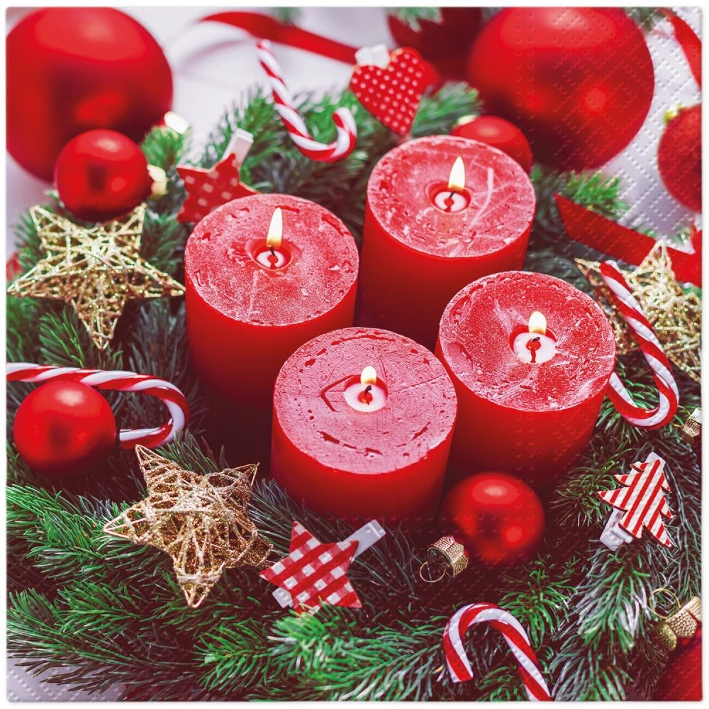 Servilletas lunch 33×33 cm 20 piezas Burning Red Christmas