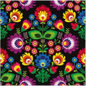 Servilletas lunch 33x33 cm 20 piezas Folky Style Black