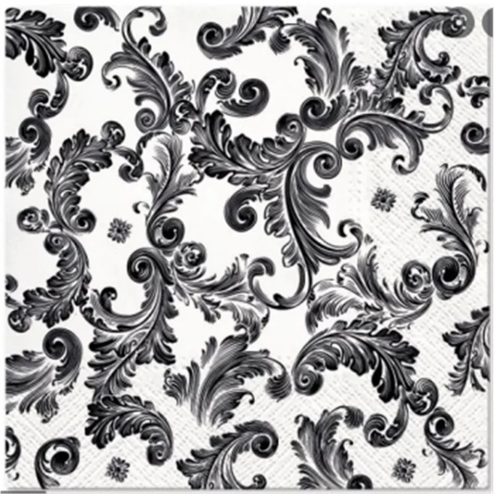 Servilletas 33×33 cm Ornamental Negro 20 piezas