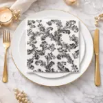Servilletas 33×33 cm Ornamental Negro 20 piezas