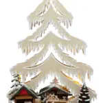 Figura árbol y puestos navideños con luz LED