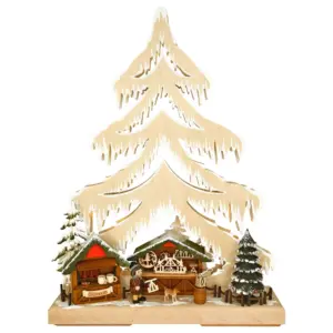 Figura árbol y puestos navideños con luz LED
