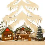 Figura árbol y puestos navideños con luz LED