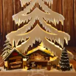 Figura árbol y puestos navideños con luz LED
