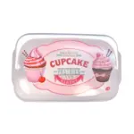 Portacupcakes 2 niveles 43×27.5×18.5 cm Vintage blanco decoración rosa
