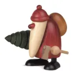 Santa Claus con hacha y árbol de navidad 19 cm