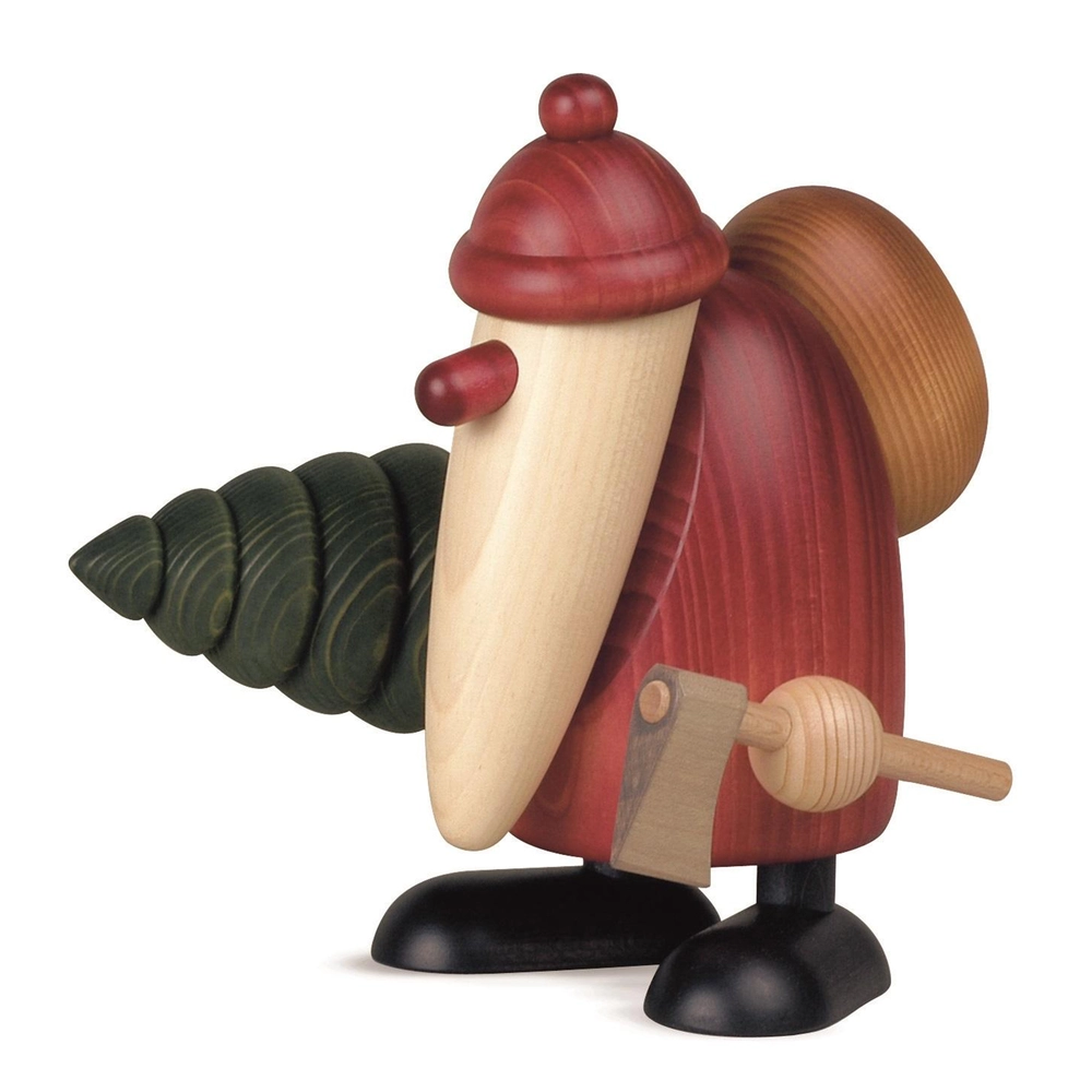 Santa Claus con hacha y árbol de navidad 19 cm