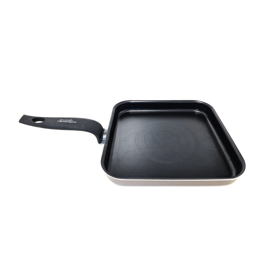 Sartén para asar carne 28 x 28 cm con mango de baquelita, base doble de aluminio y acero inoxidable, Diamond Essential
